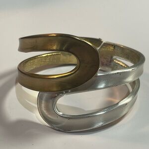 Two Tone Hinged Metal Bracelet